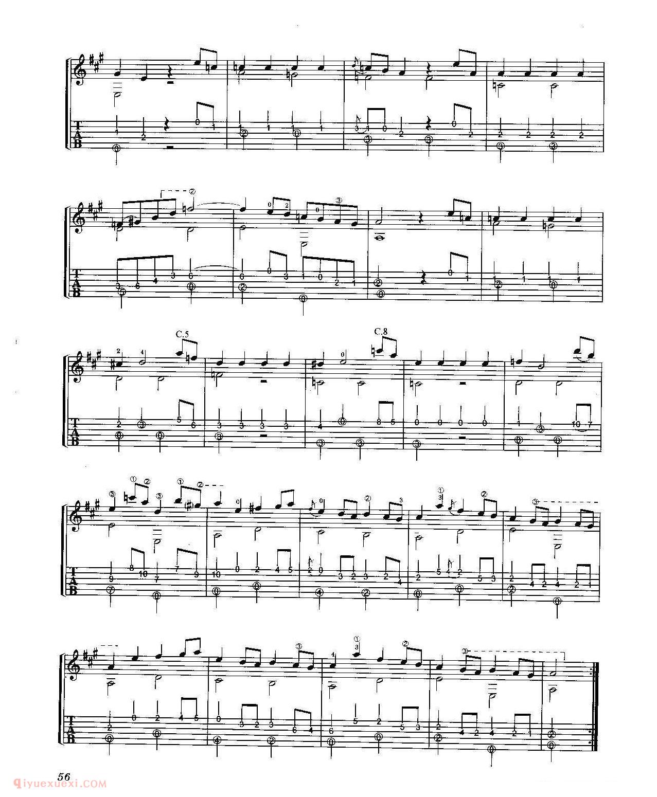 古典吉他名曲[奏鸣曲]斯卡拉蒂