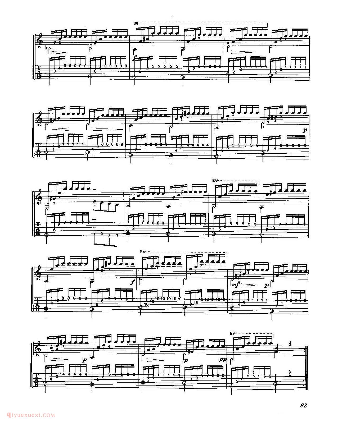古典吉他名曲[练习曲第二号]卡尔卡西