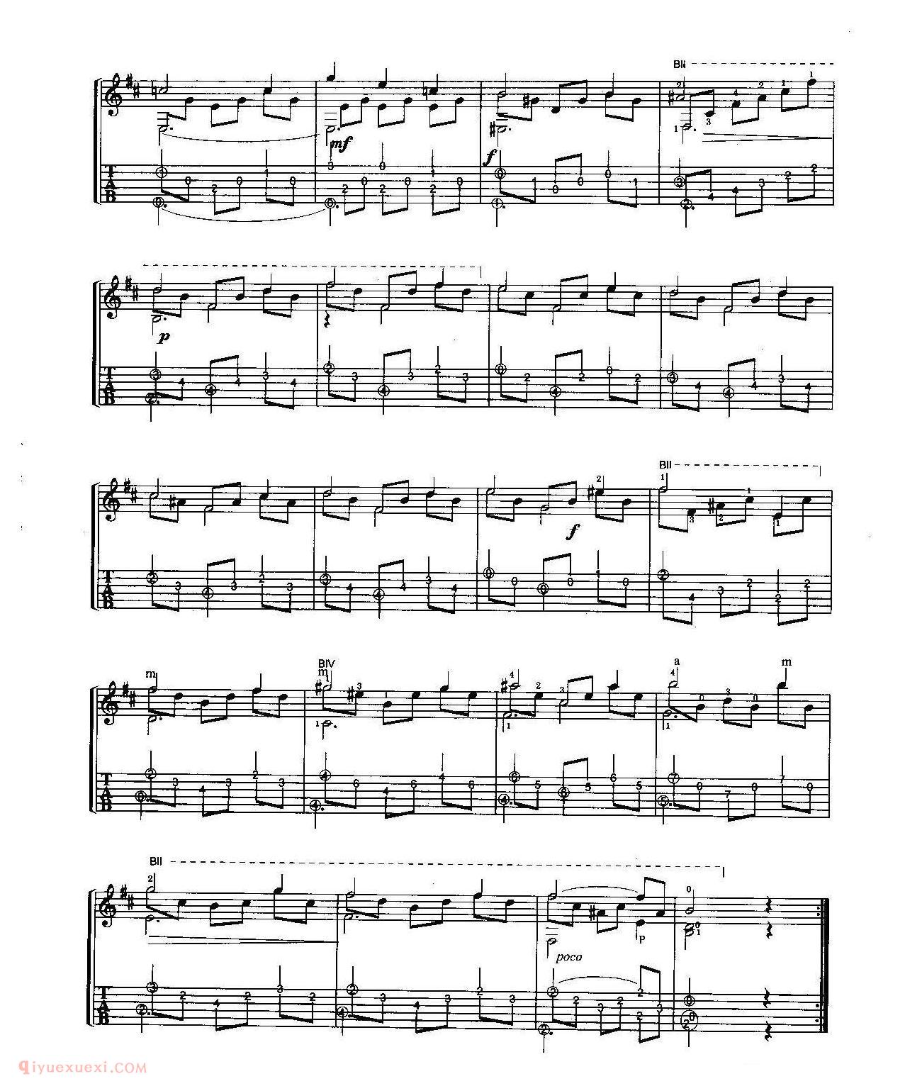 古典吉他名曲[月光]索尔