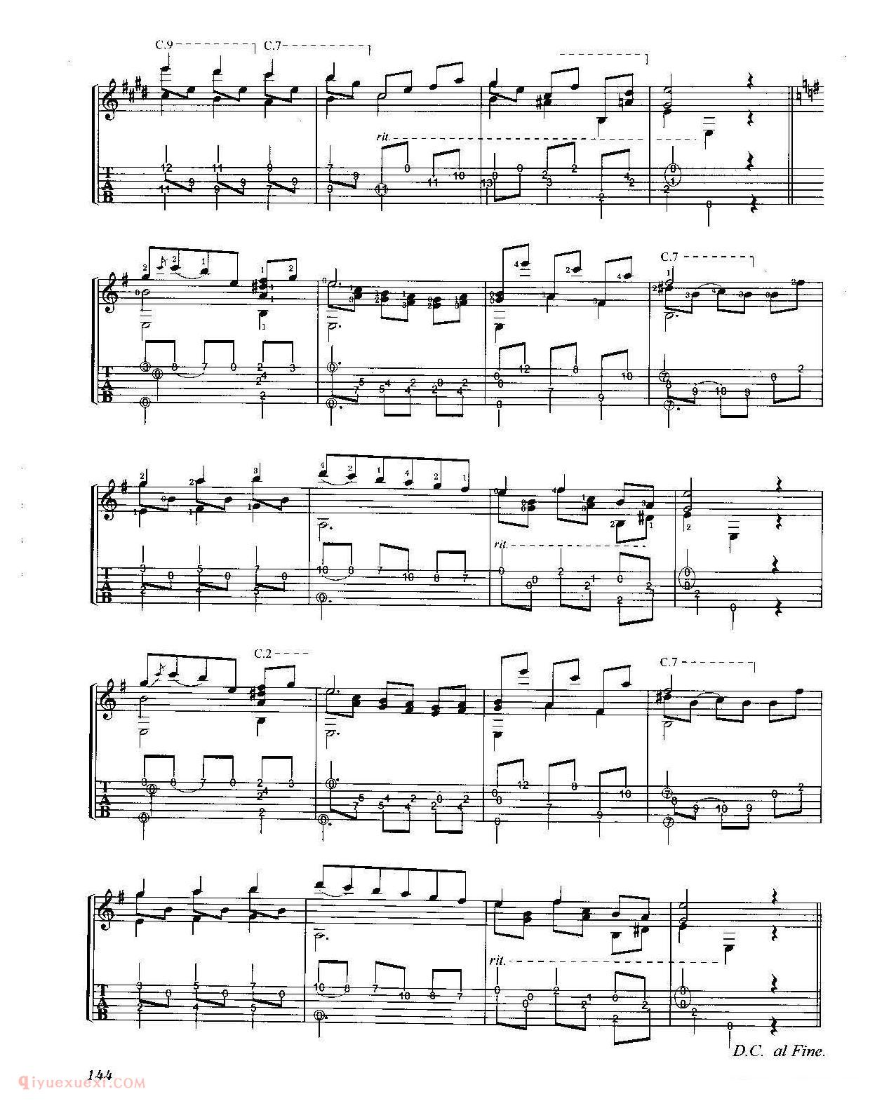 古典吉他名曲[泪]塔雷加