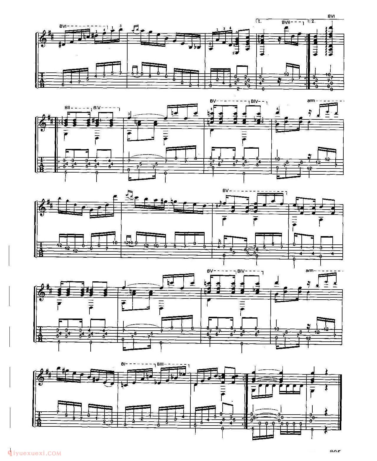 古典吉他名曲[钟声]阿拉霍