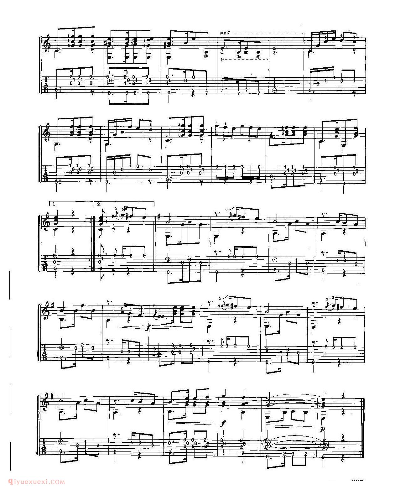 古典吉他名曲[想念你]阿尔巴