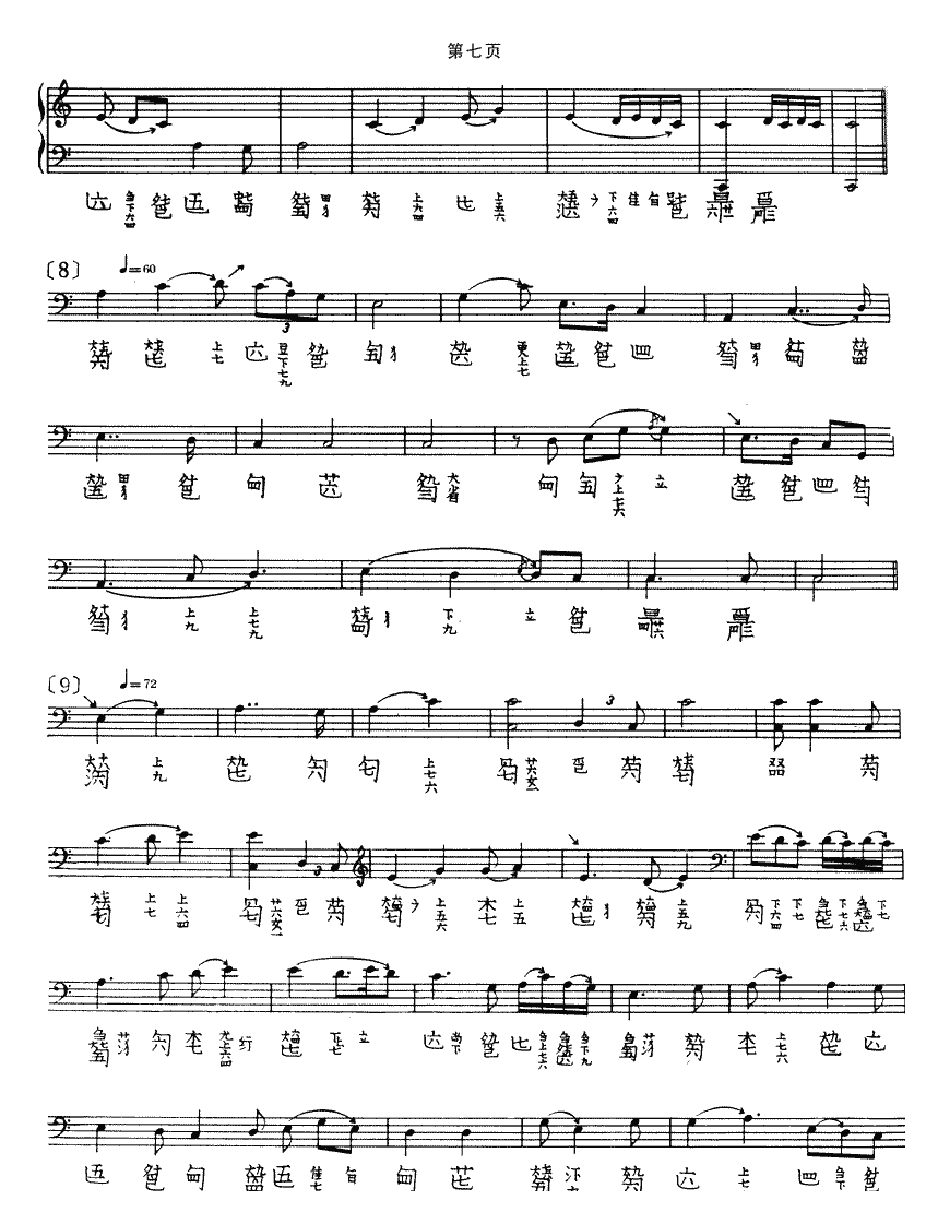 古琴考级乐谱《墨子悲丝》九级曲目