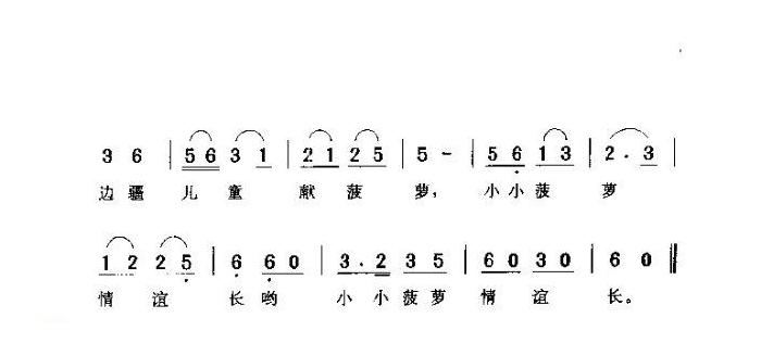 儿童歌曲【菠萝献给解放军】简谱