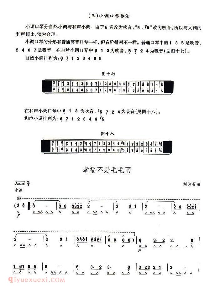 口琴九级考级曲目【幸福不是毛毛雨】简谱