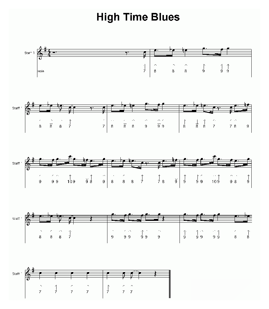 布鲁斯口琴谱【High Time Blues】五线谱
