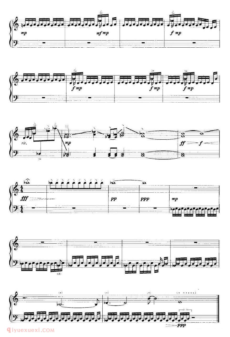 琵琶乐谱【荼蘼】五线谱