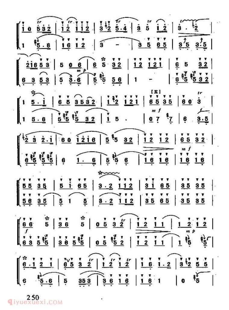 洞箫乐曲【双合凤 二重奏】简谱