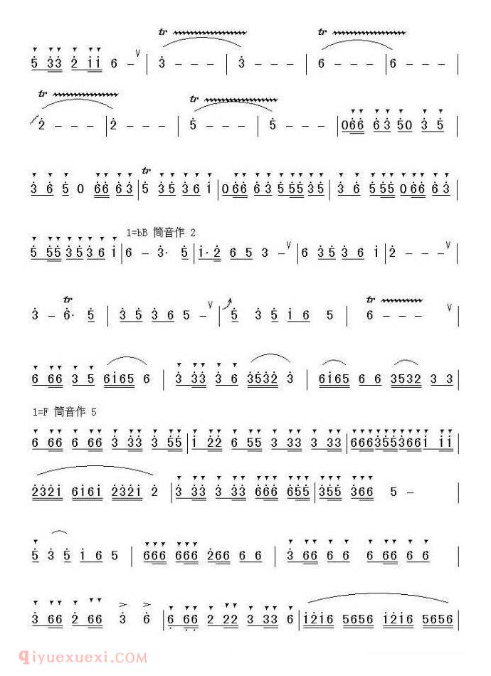 洞箫乐曲【潇湘银河】简谱