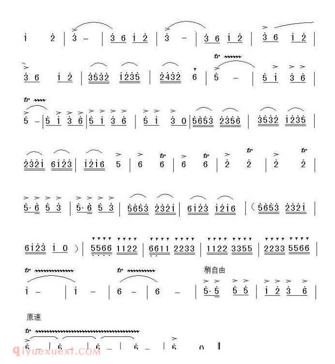 洞箫乐曲【潇湘银河】简谱