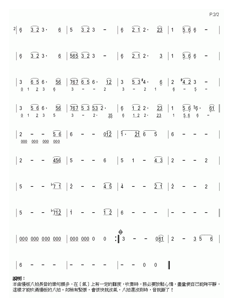洞箫乐曲【百花魁 綠萼梅】简谱