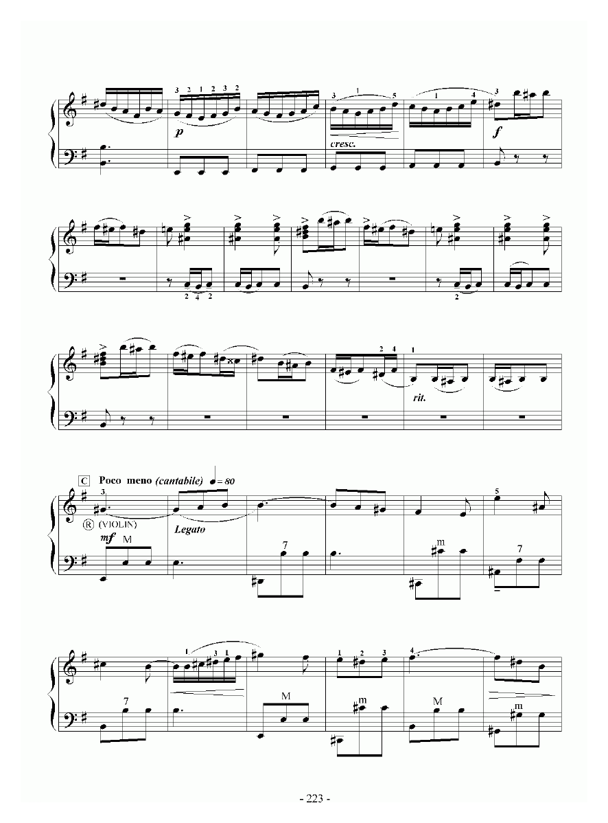 手风琴乐谱【E大调协奏曲 九级练习曲】五线谱