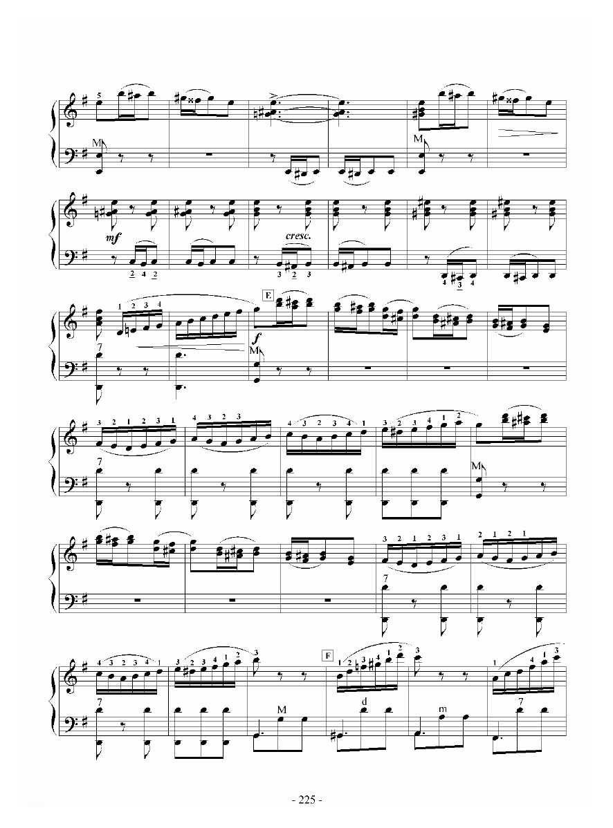 手风琴乐谱【E大调协奏曲 九级练习曲】五线谱
