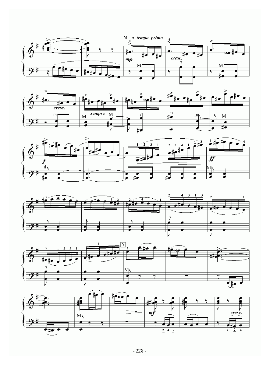 手风琴乐谱【E大调协奏曲 九级练习曲】五线谱