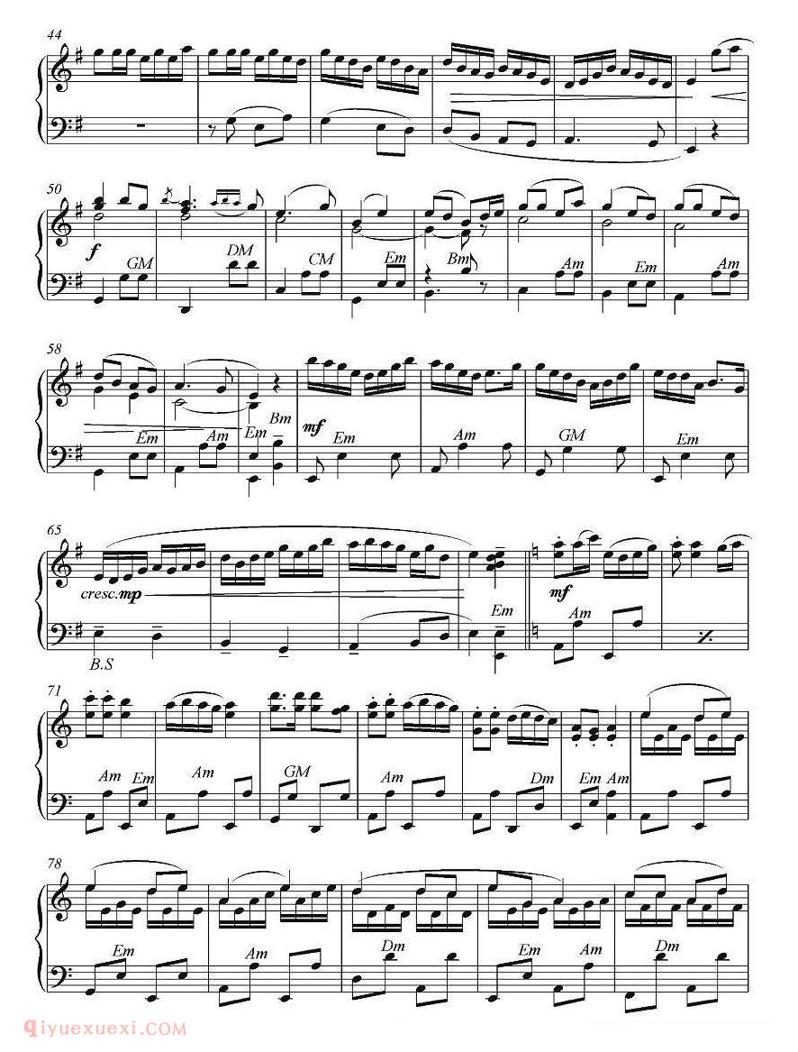 手风琴乐曲【十大姐】五线谱
