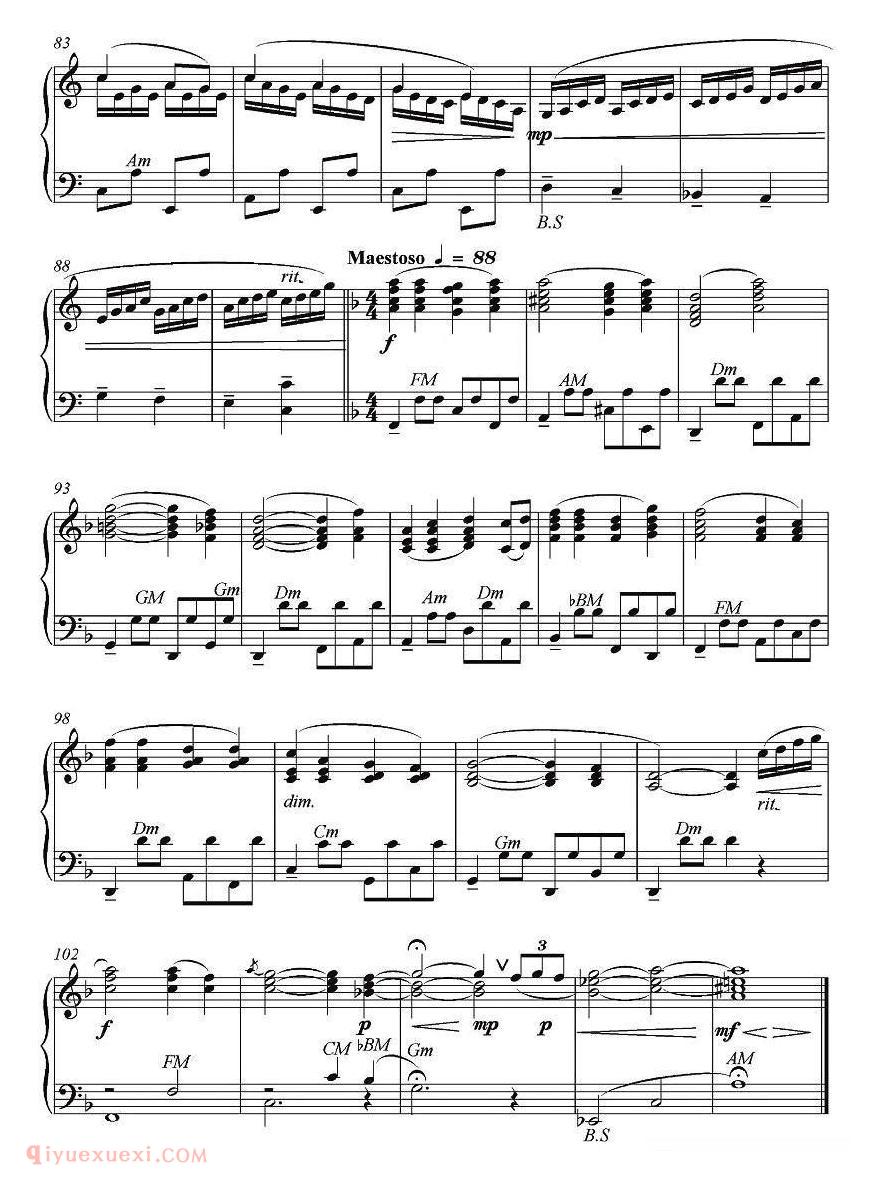 手风琴乐曲【十大姐】五线谱