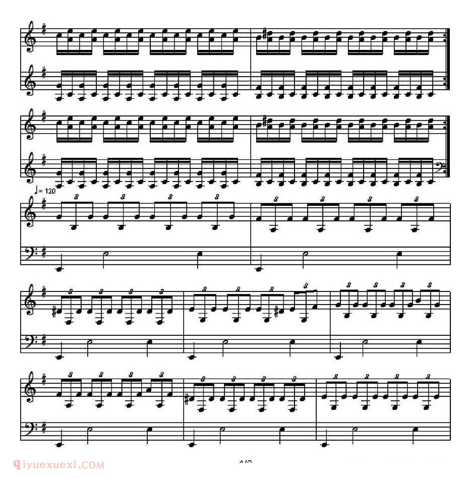 手风琴乐谱【La Chute】五线谱