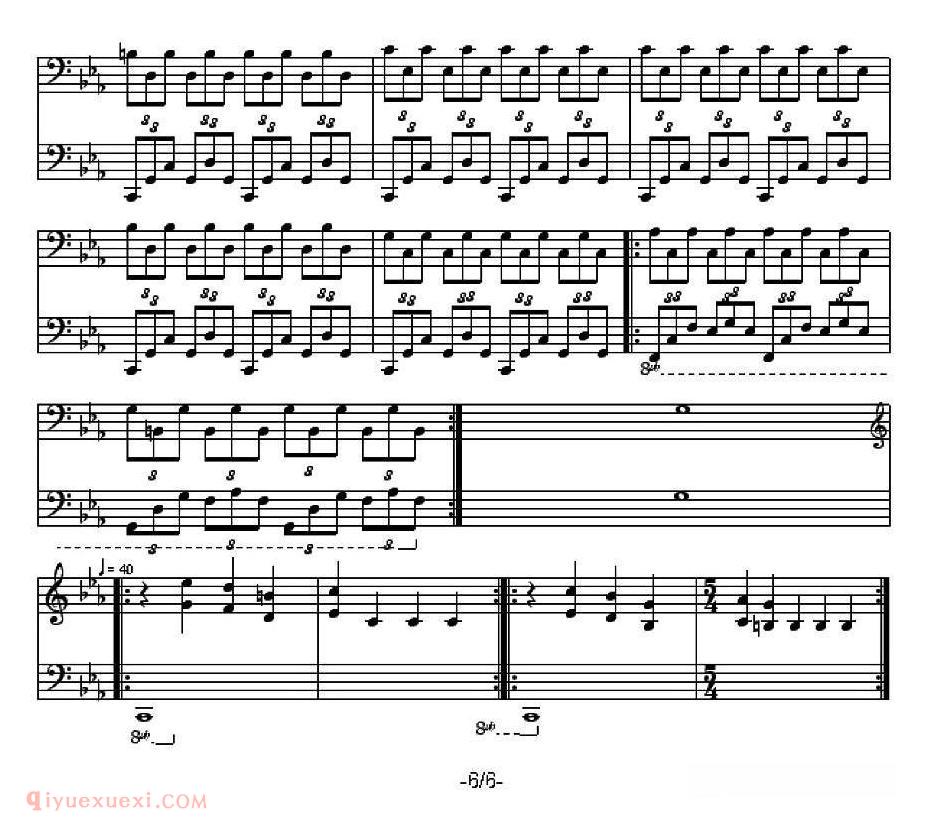 手风琴乐谱【La Chute】五线谱