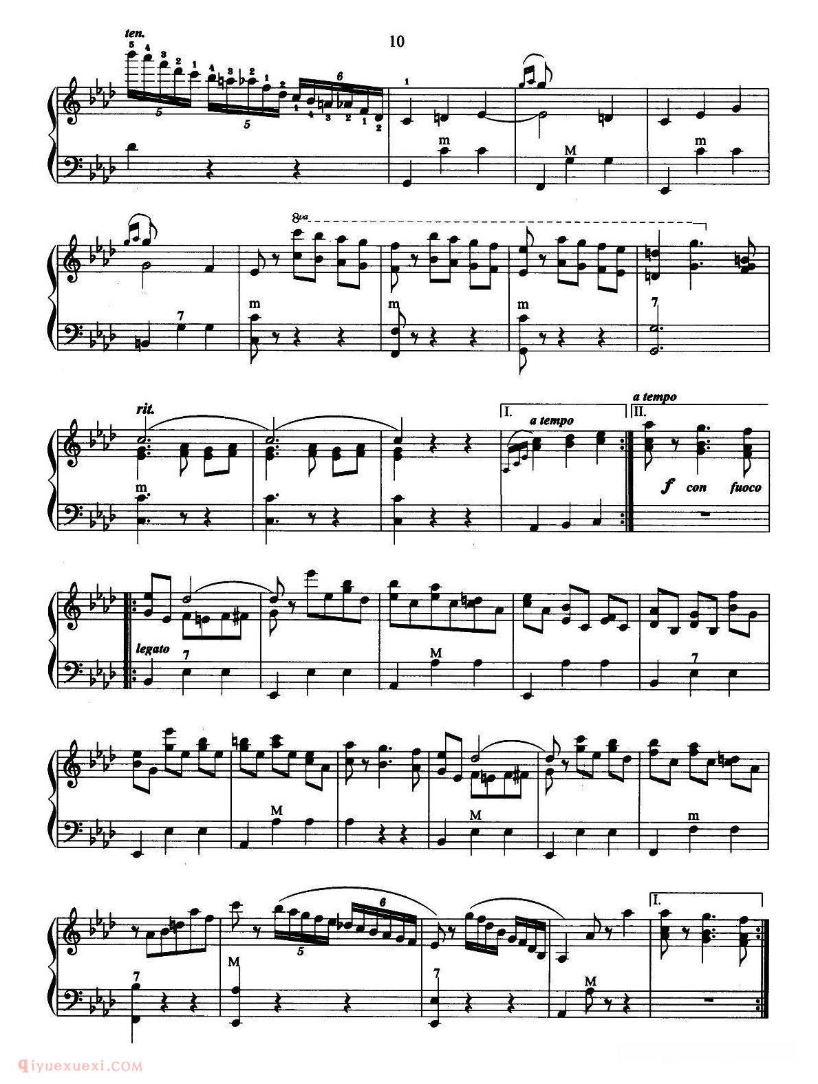 手风琴乐谱【春之声圆舞曲】五线谱