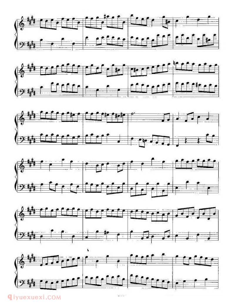 手风琴乐谱【第六法国组曲】五线谱