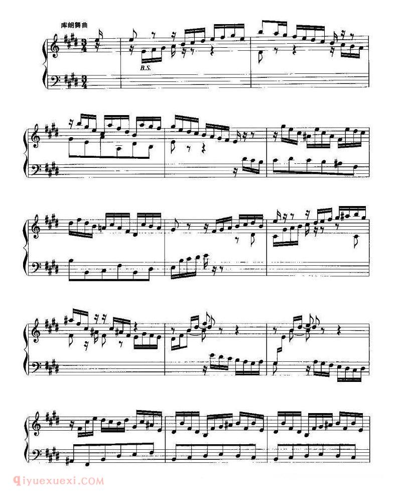 手风琴乐谱【第六法国组曲】五线谱