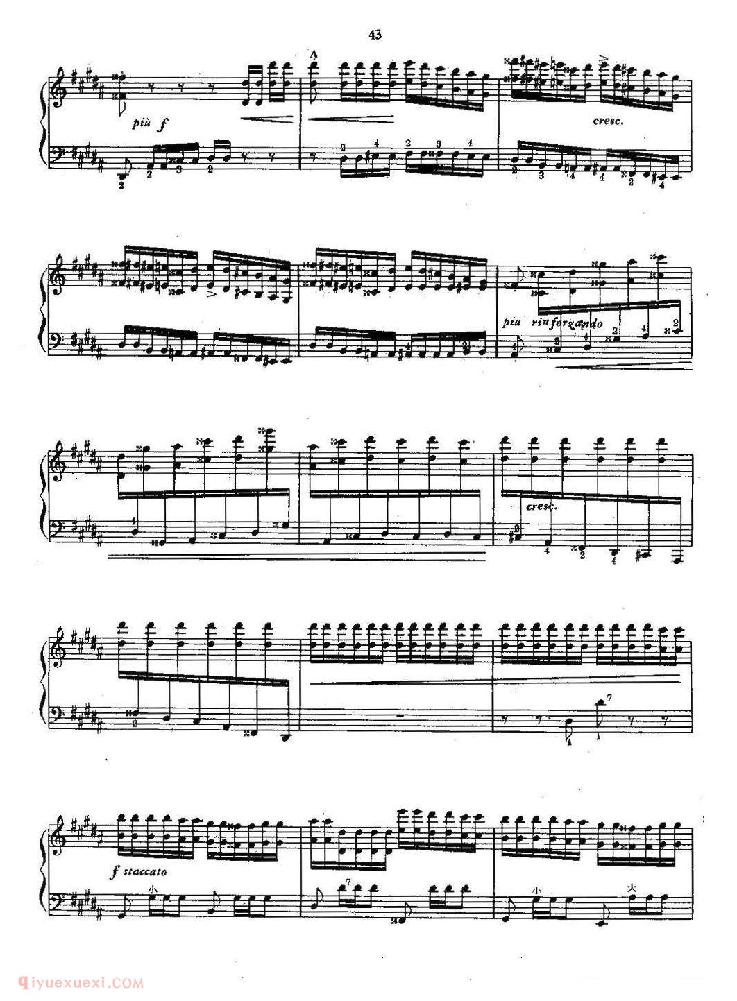 手风琴乐曲【李斯特 - 钟】五线谱