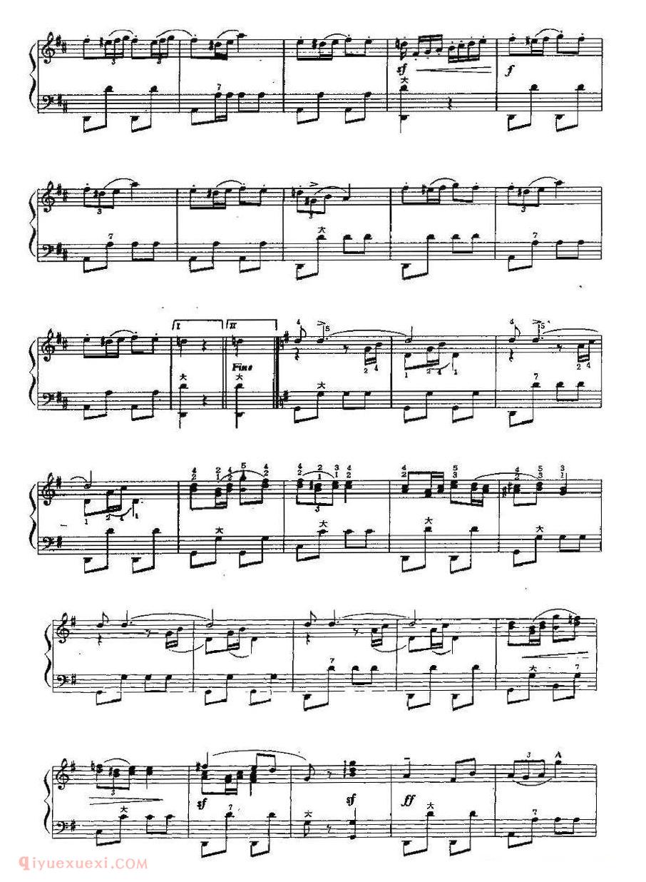 手风琴乐曲【露易莎波尔卡】五线谱