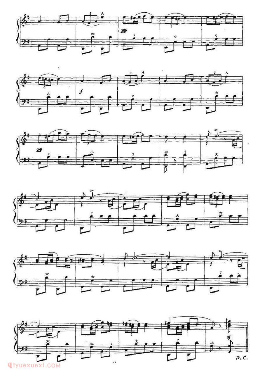 手风琴乐曲【露易莎波尔卡】五线谱