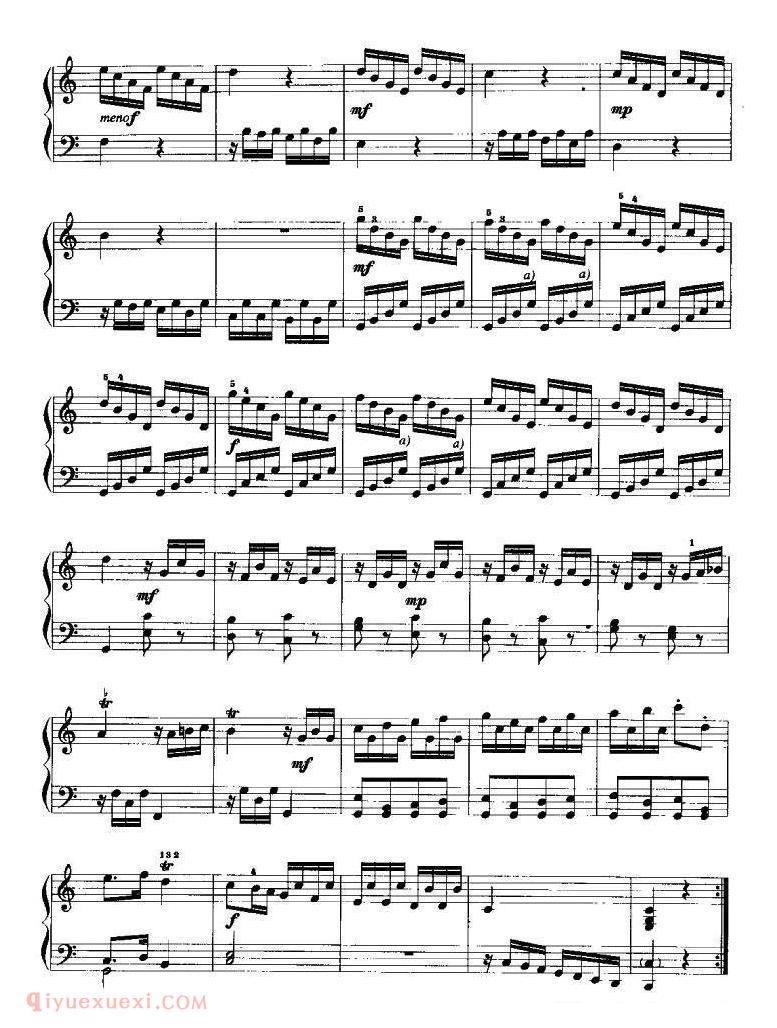 手风琴乐谱【奏鸣曲】五线谱