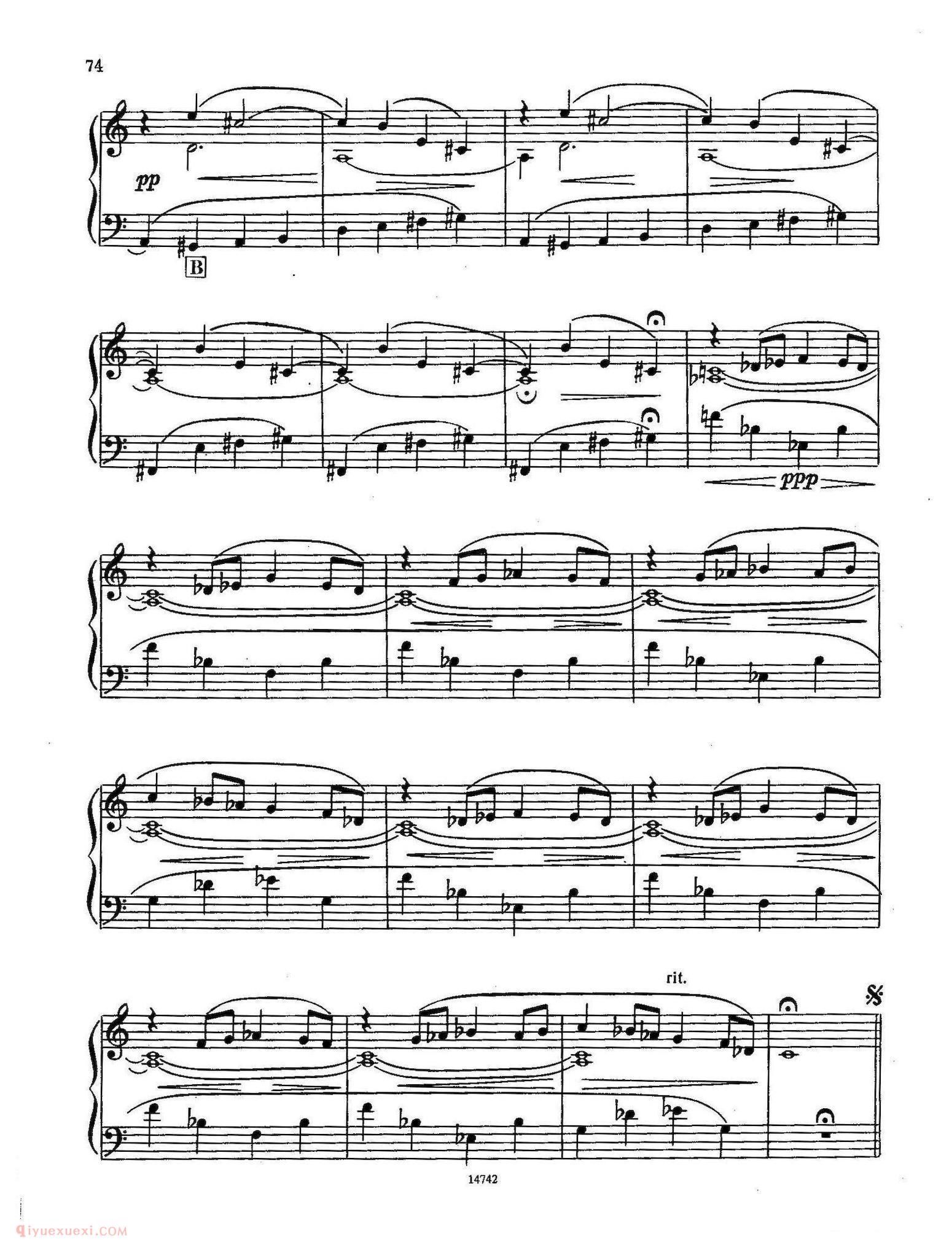 手风琴乐谱【佐罗塔耶夫 六首儿童组曲之六】五线谱