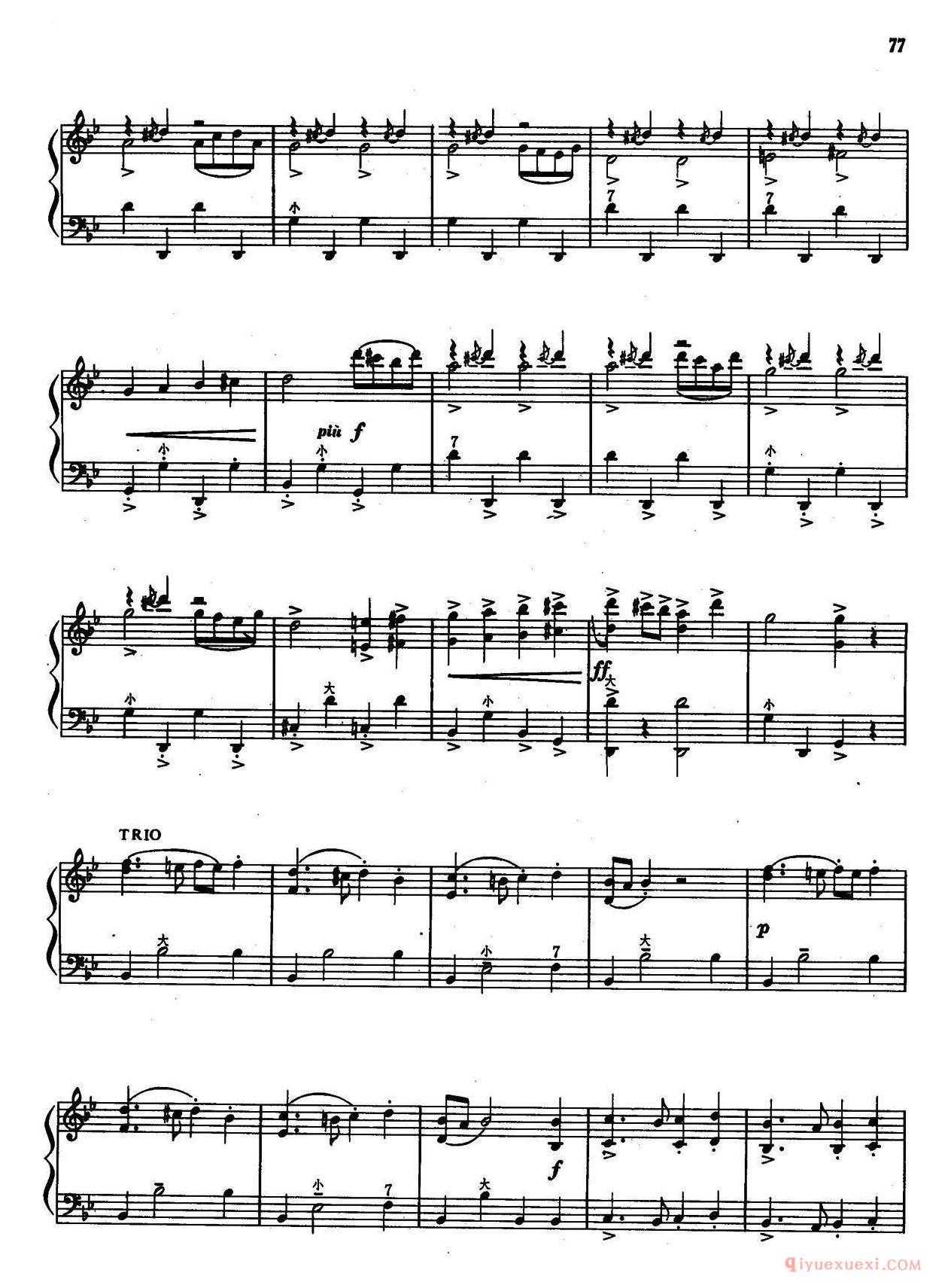 手风琴乐谱【波斯进行曲】五线谱