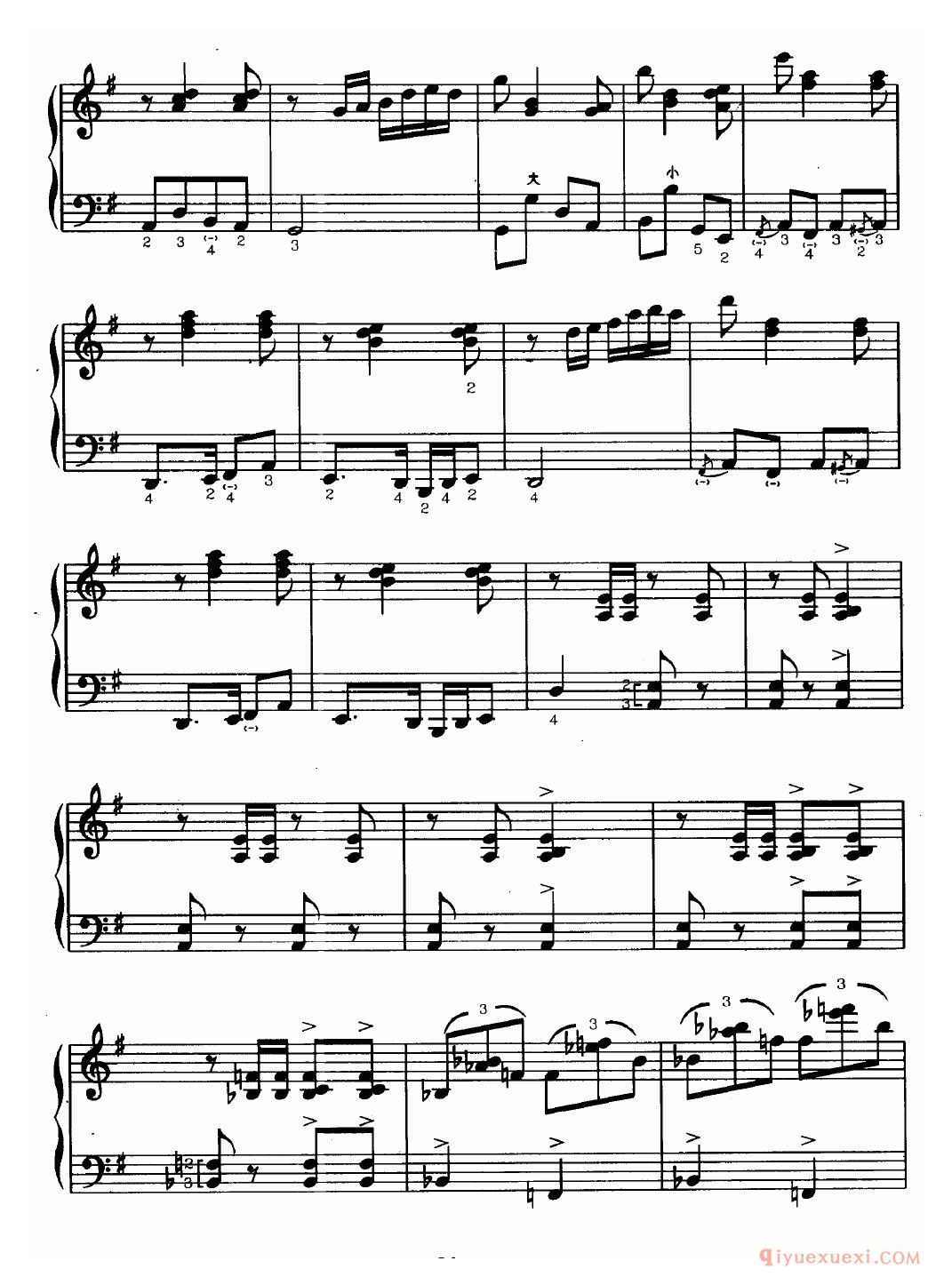 手风琴乐谱【花鼓】五线谱