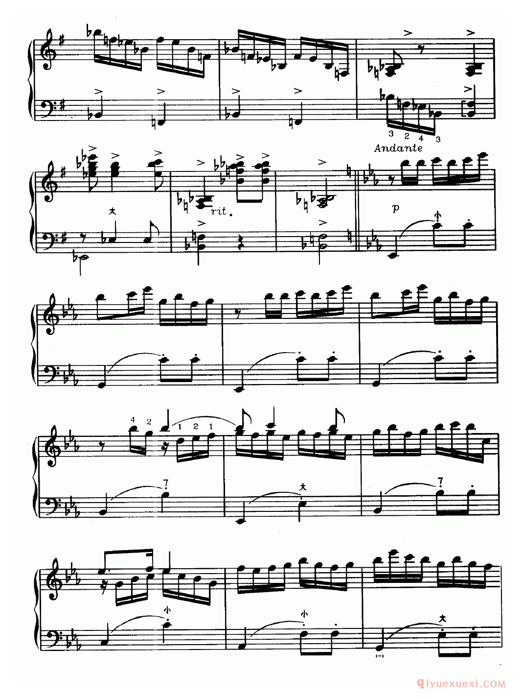 手风琴乐谱【花鼓】五线谱