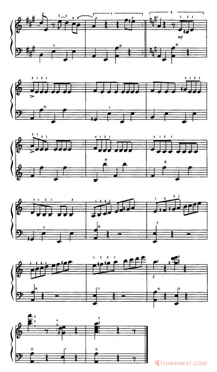 手风琴乐谱【家庭桑巴】五线谱