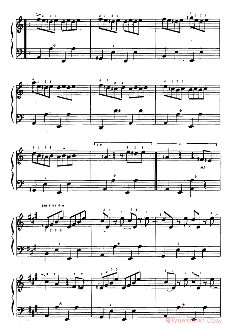 手风琴乐谱【家庭桑巴】五线谱