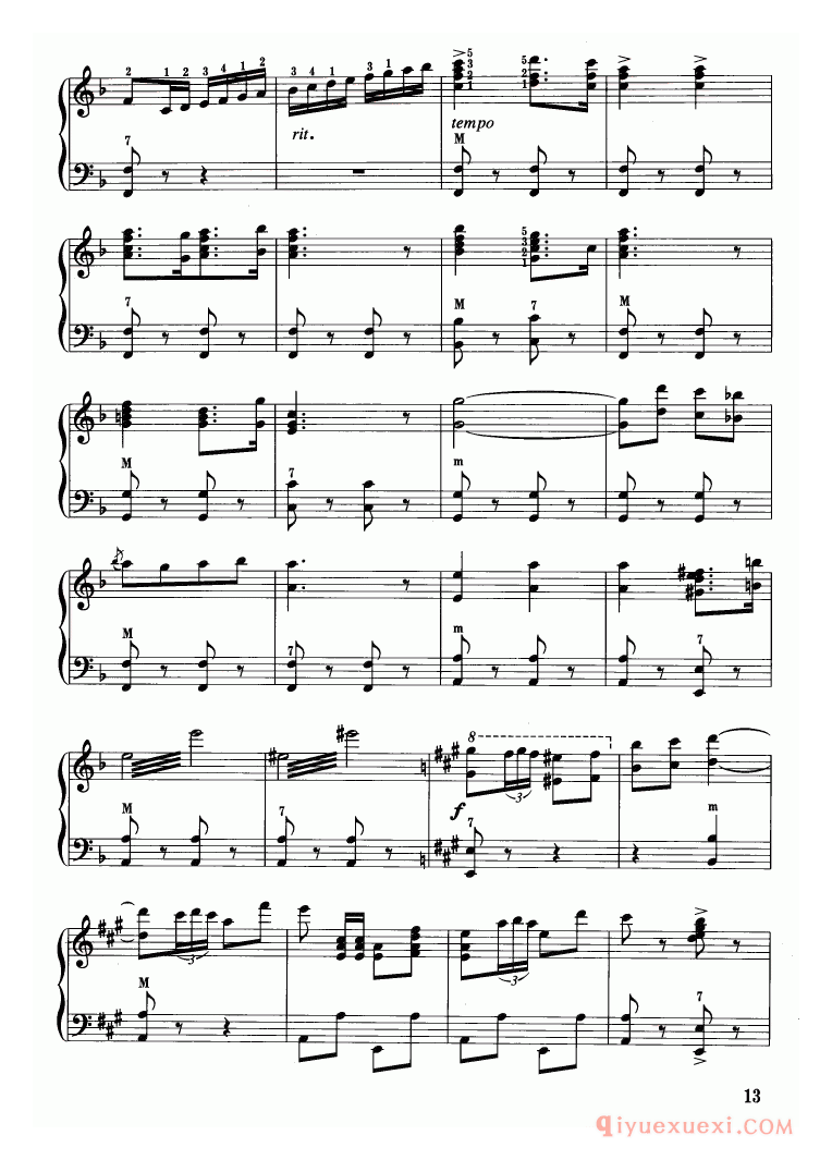 手风琴乐谱【卡门序曲】五线谱