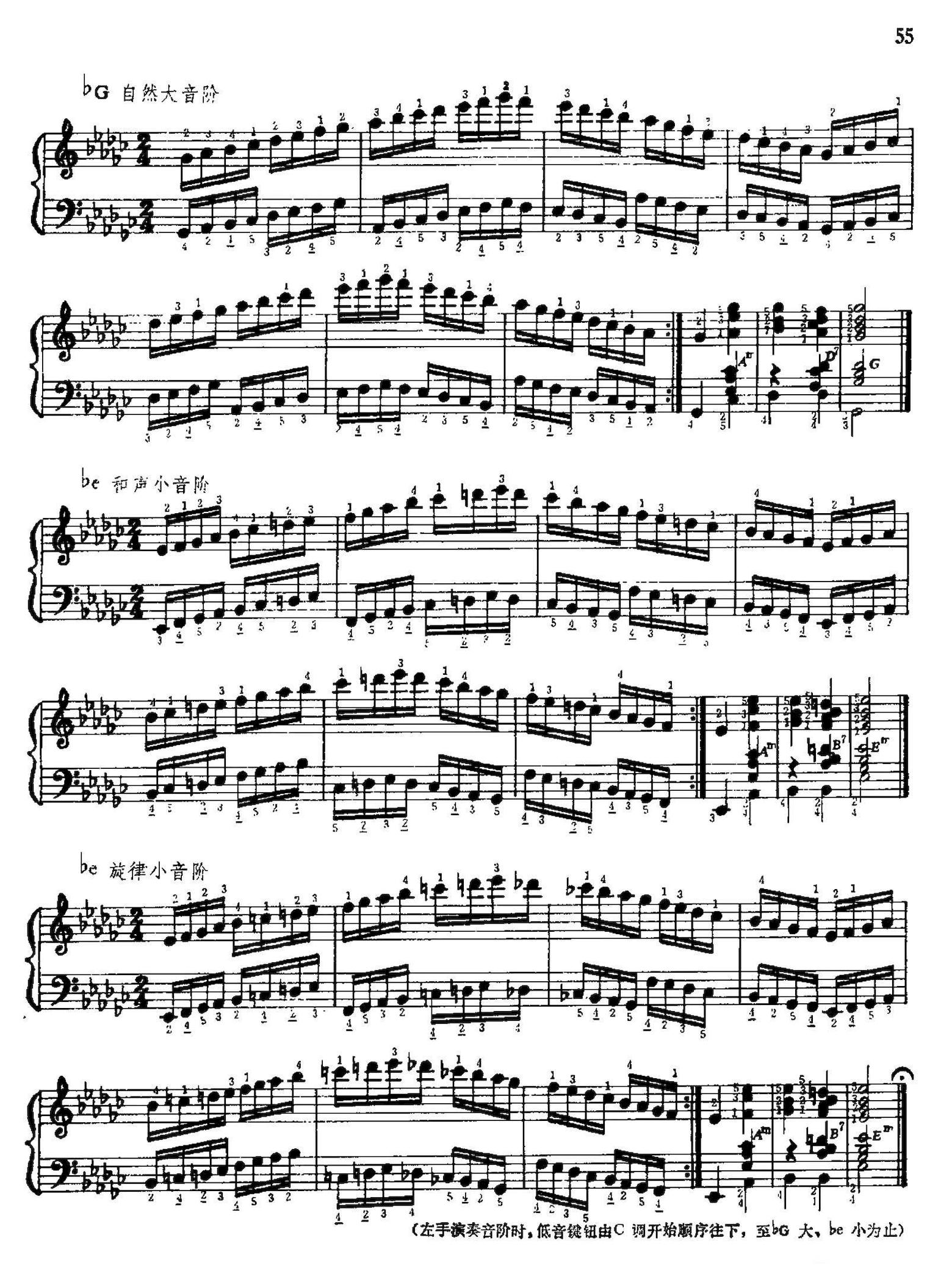 手风琴手指练习 第二部分(十二个大、小音阶的练习)