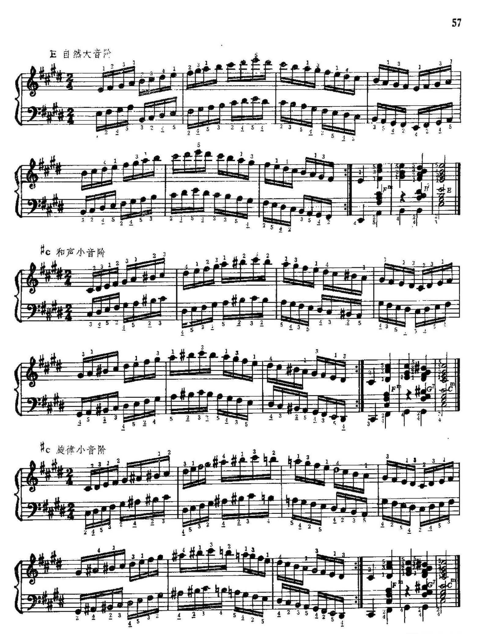 手风琴手指练习 第二部分(十二个大、小音阶的练习)