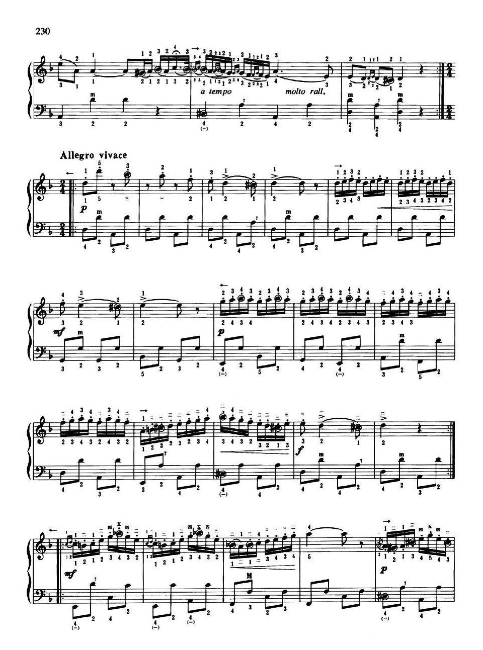 手风琴乐谱【匈牙利舞曲 带指法】五线谱