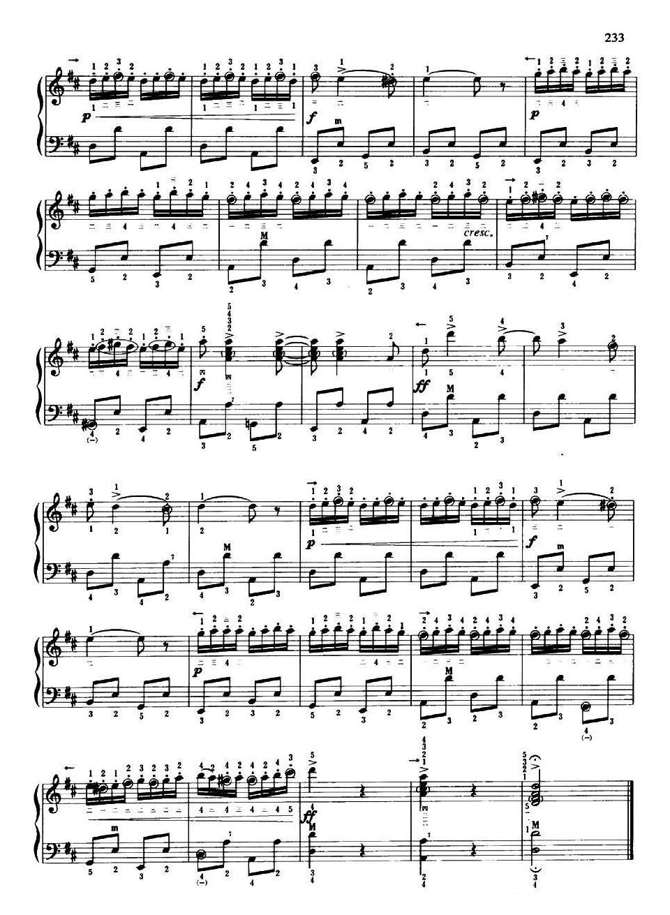 手风琴乐谱【匈牙利舞曲 带指法】五线谱