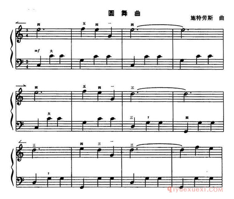 手风琴乐谱【圆舞曲 施特劳斯作曲版】五线谱