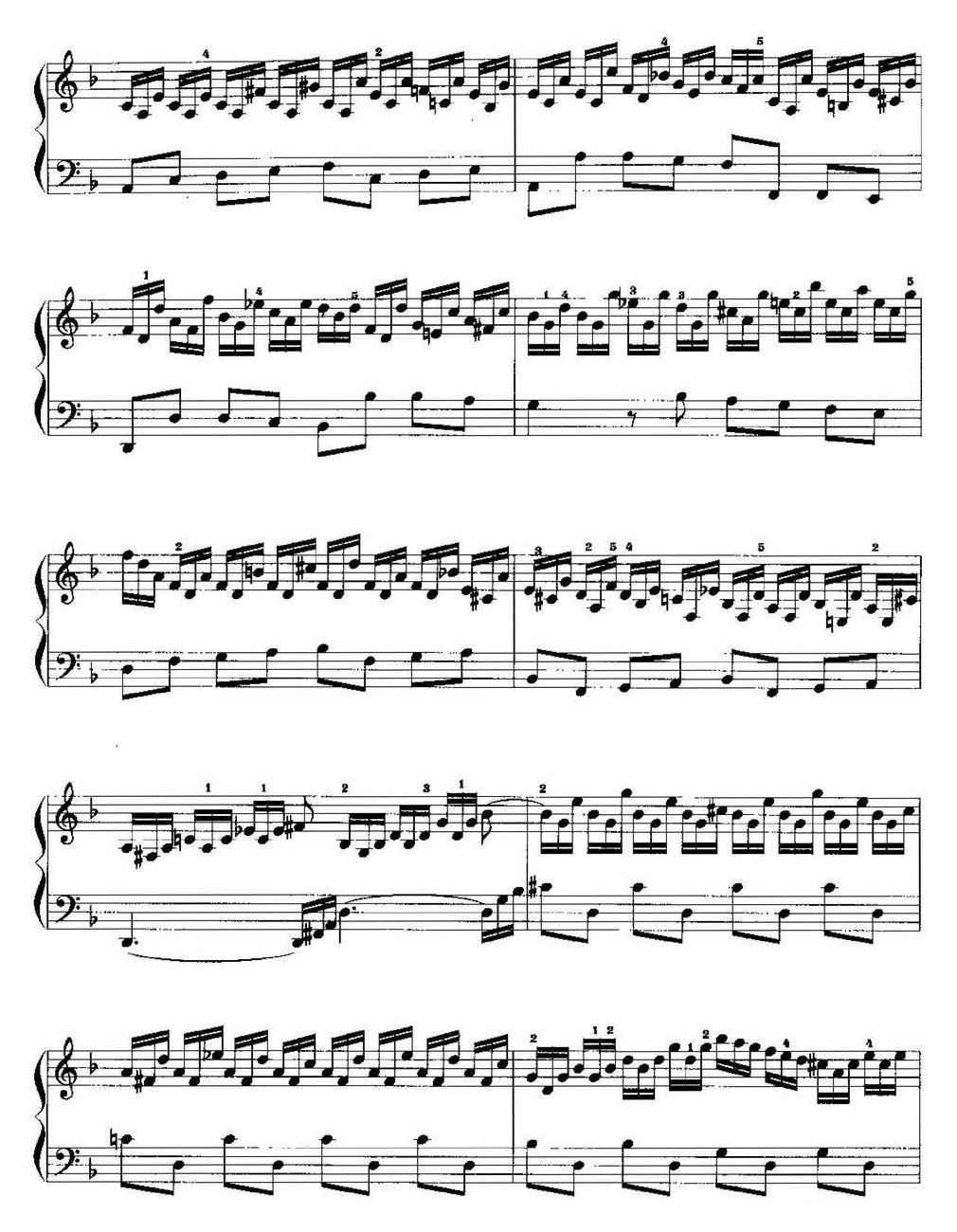 手风琴复调作品【d小调前奏曲与赋格】五线谱