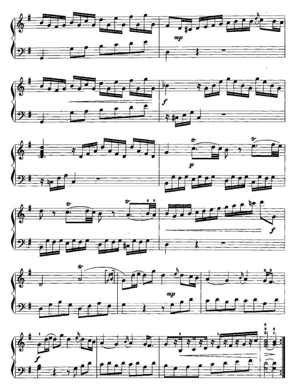 手风琴复调作品【奏鸣曲(J.C.巴赫作曲版、Op.5,No.3)】五线谱