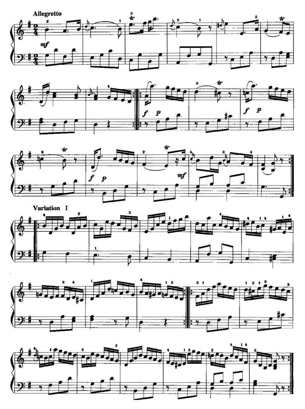 手风琴复调作品【奏鸣曲(J.C.巴赫作曲版、Op.5,No.3)】五线谱