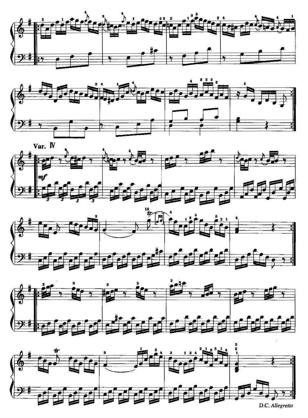 手风琴复调作品【奏鸣曲(J.C.巴赫作曲版、Op.5,No.3)】五线谱