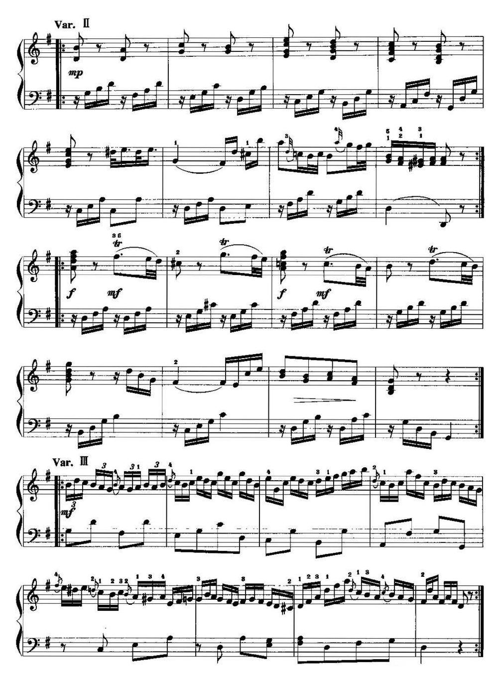 手风琴复调作品【奏鸣曲(J.C.巴赫作曲版、Op.5,No.3)】五线谱