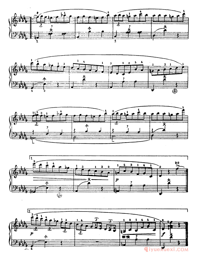 手风琴世界名曲【bD大调圆舞曲】五线谱
