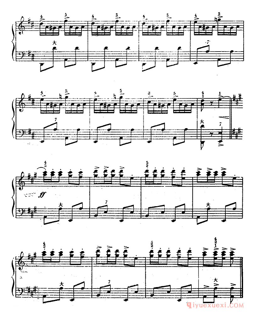 手风琴世界名曲【墨西哥波尔卡】五线谱