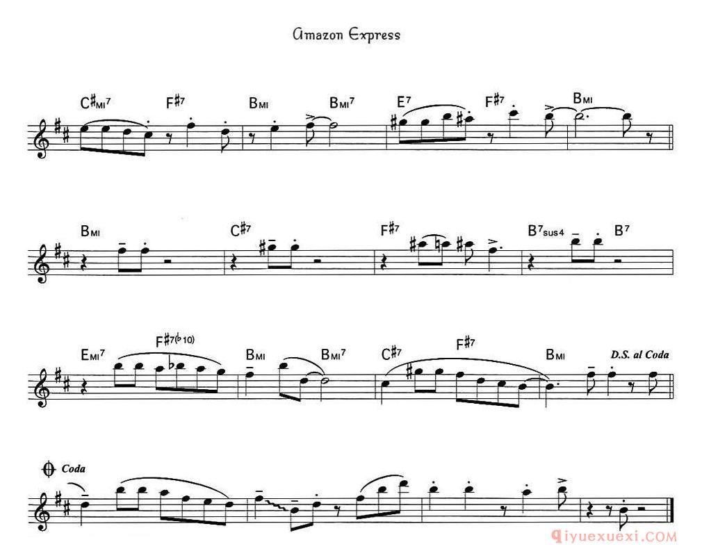 萨克斯谱【Gmazon Express】五线谱