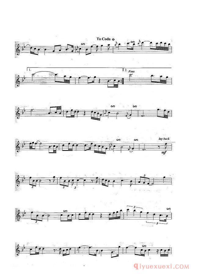 萨克斯谱【故乡 Homeland】五线谱